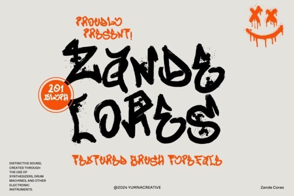 Zande Cores: A Textured Brush Font for Crafters
